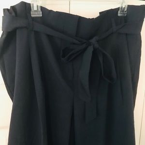 Loft plus tie waist slim pants, navy blue